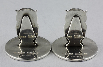 Sampson Mordan Silver Owl Menu Holders (pair)